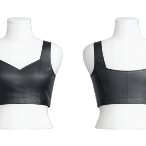 Black princess‑cut blouse