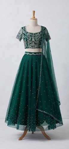 Premium Navy green lehenga set for festive occasions