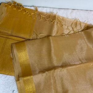 Gold Woven Silk-Blend Saree