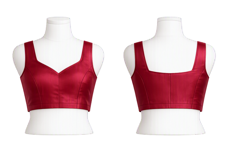maroon Princess cut saree blouse custom stitched