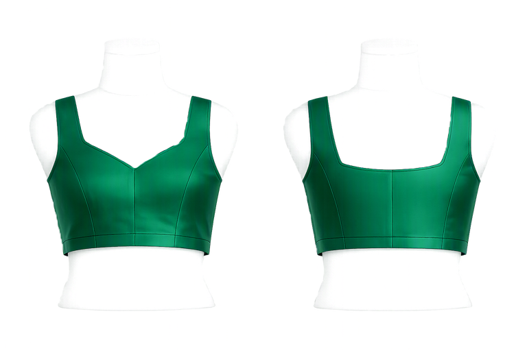 emerald green princess‑cut blouse
