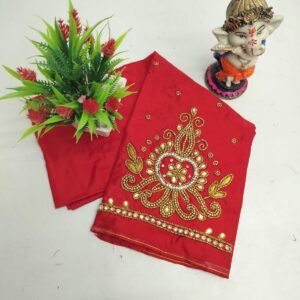 Front design of handmade Aari work blouse material