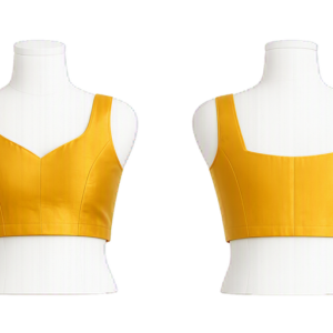 mustard‑gold Princess cut saree blouse custom stitched