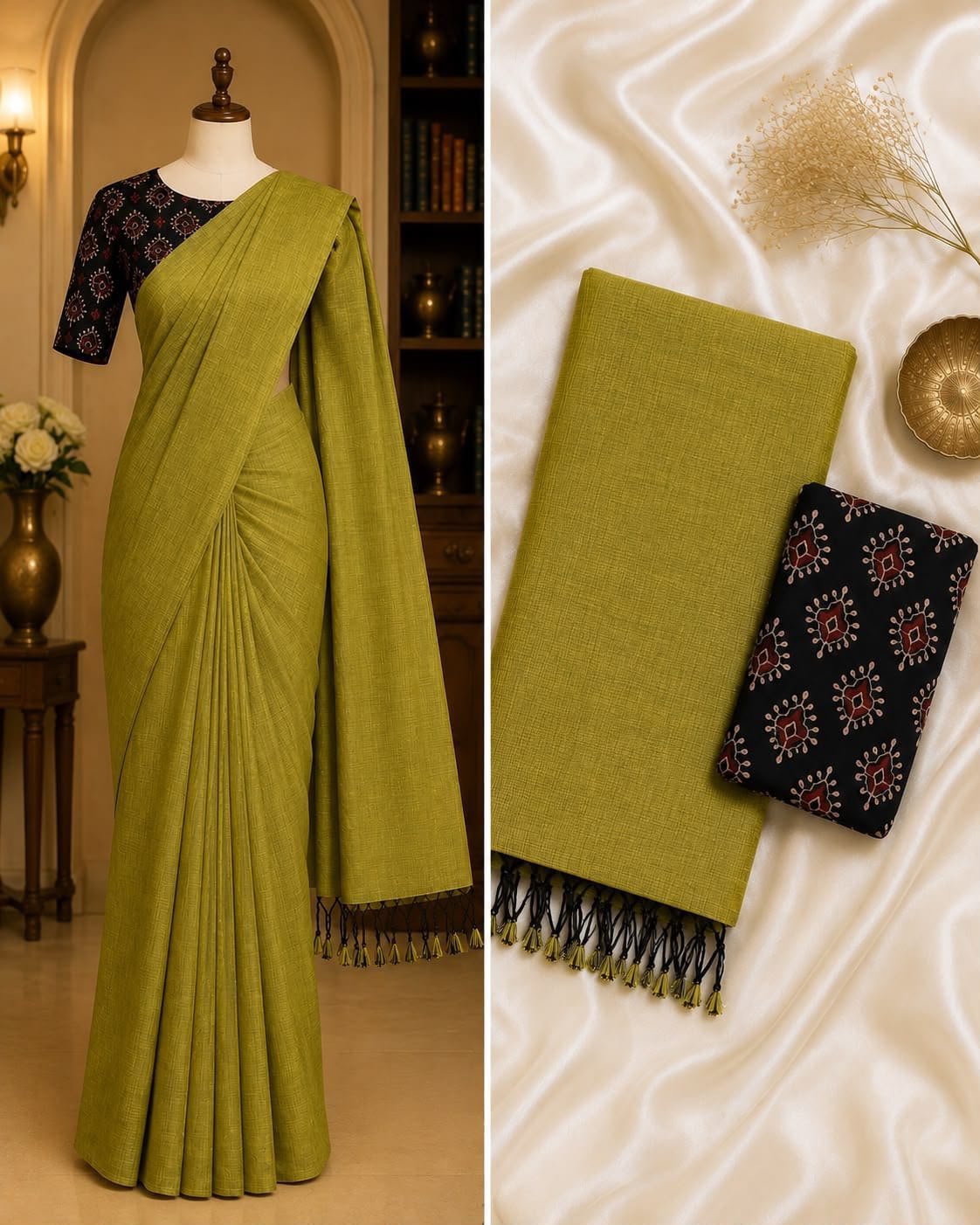 handloom-khadi-cotton-saree-printed-blouse-australia